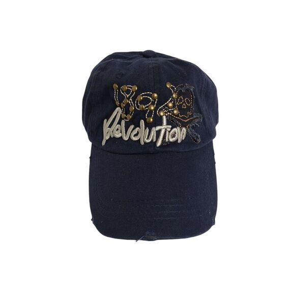 New With Tags 1892 Revolution Hat Ball Cap Grunge Distressed Style Brass Accents - Picture 4 of 8